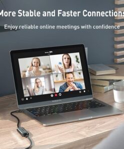 USB C to Ethernet Adapter, uni RJ45 to USB C Thunderbolt 3/Type-C Gigabit Ethernet LAN Network Adapter, Compatible for MacBook Pro 2020/2019/2018/2017, MacBook Air, Dell XPS and More - Gray Grey-USB C 22 71Mjk7EliL