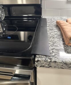 Linda’s Essentials Silicone Stove Gap Covers (2 Pack), Heat Resistant Oven Gap Filler Seals Gaps Between Stovetop and Counter, Easy to Clean Stove Gap Guard (21 Inches, Black) 21 Inches 35 71Mk 5wAyAL