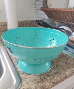 Now Designs Metal Colander, 3-Quart, Turquoise - 3 Quart 24 71Mk9mjL1sL