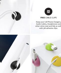 Premium 63'' Cable Management Sleeve, Best Cords Organizer for TV On Wall, Desk, Computer, Office, Home - DIY Adjustable Reversible Black and White Neoprene Cord Hider Wire Cover Concealer Wrap 63 inches 26 71MkaY7HZ0L