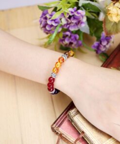 Jovivi 7 Chakras Bracelet Reiki Natural Gemstone Healing Balancing Round Beads Crystal Stone Bracelets for Women 23 71MknoXpwoL