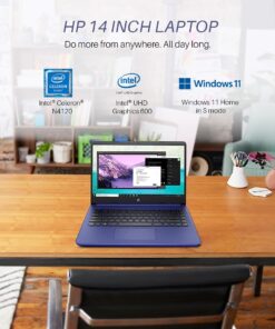 Alternative view of HP 2023 Upgrade 14 Inch Laptop for Students and Business, Intel Quad-Core Processor, 16GB RAM, 192GB Storage(64GB eMMC+128GB Micro SD), 12H Battery Life, UHD Graphics, Webcam, Ultra Light, Win 11 S 16GB RAM | 192GB Storage Indigo Blue