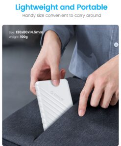 ORICO 2.5 inch USB C Hard Drive Enclosure USB 3.1 Gen 1 to SATA III External Hard Drive Case for SSD HDD 9.5 7mm Tool-Free with UASP, White (25PW1-C3) ORICO-25PW1-C3-WH 22 71Ml0XXNdXL