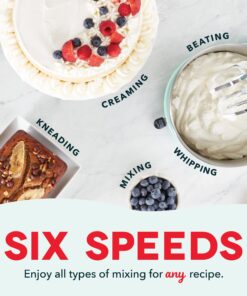 Dash Stand Mixer (Electric Mixer for Everyday Use): 6 Speed Stand Mixer with 3 Quart Stainless Steel Mixing Bowl, Dough Hooks & Mixer Beaters for Dressings, Frosting, Meringues & More - Aqua 20 71MmAlHOG3L