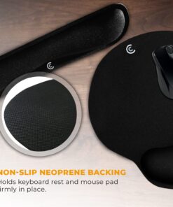 Wrist Rests for Keyboard and Mouse Pad Set - Memory Foam Cushion, Black - Ergonomic Wrists Hand Arm Rest Support for Laptop Computer Desk and Gaming - Carpal Tunnel Syndrome Relief Original 33 71MmEmw6bRL