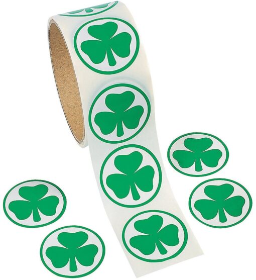 Fun Express Shamrock Roll Stickers (100 Piece)