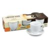 Konitz Coffee Bar Espresso Cups and Saucers, 2-Ounce, White, Set of 4 4 Count (Pack of 1) 48 71Mo 5wsqL