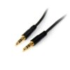 StarTech.com 15 ft. (4.6 m) 3.5mm Audio Cable - 3.5mm Slim Audio Cable - Gold Plated Connectors - Male/Male - Aux Cable (MU15MMS), Black 15ft Straight 12 71Mo0Sq7mhL
