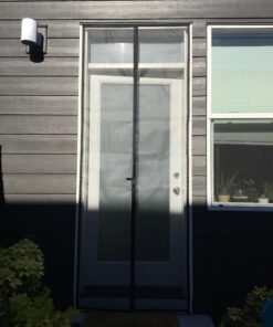 MAGZO Magnetic Screen Door Fit Door Size 38 x 99 Inch, Screen Size 40" x 100" Fiberglass Mesh Curtain Middle Opening Screen with Full Frame Hook&Loop-Gray Grey 32 71MoDOPBXbL