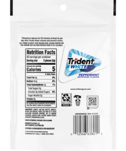 Trident White Sugar Free Gum, Peppermint, 180 Count (Packaging May Vary) 38 71MoOjkWLbL