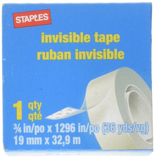 STAPLES 52477-P12 Invisible Tape 12 Pack (Each 36 Yards)