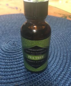 Tea Tree Essential Oil, 1 Fl Oz with Dropper - Undiluted Therapeutic Grade for Your Face, Skin, Hair and Diffuser - 100% Pure Melaleuca Oil for Acne, Toenails - by Pure Body Naturals 1 Fl Oz (Pack of 1) 51 71MouBclmmL