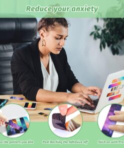 TOEMUR 72 Pieces Calm Strips Anxiety Sensory Stickers with Storage Box 2 Textured Surface Adhesives Fidget Strips for Office & Classroom Desk Relieve Adult & Teen Stress Unique Style 15 71Mp8ZsTYxL