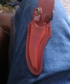 Old Timer 152OT Sharpfinger 7.1in S.S. Full Tang Knife with 3.3in Clip Point Skinner Fixed Blade, Black Sawcut Handle, and Leather Belt Sheath for Hunting, Camping, Skinning, EDC, and Outdoors 70 71MqjdCGcCL