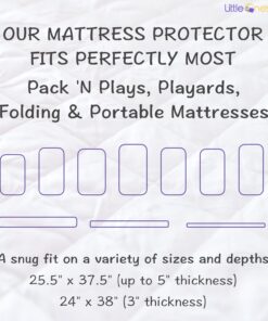 Pack N Play Mattress Protector Pad - Waterproof & Noiseless, Ultra-Soft Breathable Mattress Cover for Pack and Plays, Playards and Mini Cribs, Highly Absorbent Fitted and Dryer Safe Pack N Play 39”x27” (Pack of 1) 30 71MqyPlSfsL