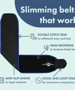 WeightLoss-Solutions Thigh Trimmer Sweat Wrap Sauna Belts to Reduce Cellulite, Thigh Fat, and Jiggly Arm Fat. Increase Heat, Sweat, and Circulation to Burn Fat, Smooth, Firm and Tone Black 18 71MrWQXr8nL
