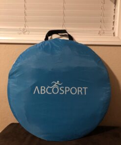 Abco Small Pop Up Tent and Automatic Instant Portable Cabana Beach Small Tent - 2 Person Pop Up Tent - 2 Doors Emergency Tent - Water-Resistant, UV Protection Sun Shelter with Carrying Bag (Sky Blue) 53 71MsJCaPF0L