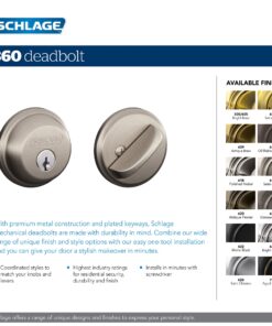 Schlage B60 N 622 Deadbolt, Keyed 1 Side, Highest Residential Security, Matte Black 11 71MsfGpUZ3L