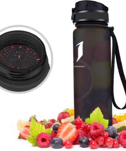 Super Sparrow Water Bottle - 12 oz/17 oz/25 oz/32 oz - BPA Free Tritan Water Bottles - One Touch Opening - Leak-proof Plastic Bottle - Kids Water Bottle for Office, Gym, Outdoor, Sports 25 Oz Black 16 71MssyGYgnL