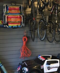 Slatwall Hose Hooks, Heavy Duty Garage Storage Utility Tool Double Holder Bike Hanger Organizer for Bicycle Ladder and Folding Chairs (2 Pack, Black) 13 71MtElKcSL