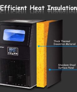 COSTWAY Commercial Ice Machine, 88LBS/24H Automatic Portable Freestanding Ice Cube Maker with Scoop, Auto-Clean Ice Machine for Supermarkets Cafes Bakeries Bars Restaurants Black 12 71Mu91jQC L