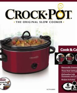 Crock-Pot 6-Quart Cook & Carry Oval Manual Portable Slow Cooker, Red - SCCPVL600-R 28 71MuBf8DnIL