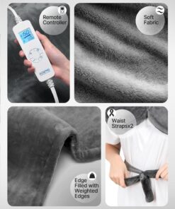 RENPHO Weighted Heating Pad for Back Pain Relief, FSA HSA Eligible, Electric Heat Pads for Neck and Shoulders, Fast-Heating, Auto Shut Off, Christmas Gifts for Women Men Mom Dad, ETL Certified, Gray A-gray-24"x33'' 31 71MuUtMRgNL