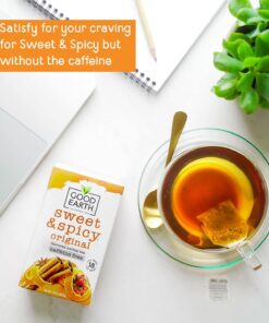 Good Earth Herbal Tea, Sweet & Spicy, Caffeine Free, Packaging May Vary, 18 Count, Pack of 6 Caffeine Free Herbal Black Tea 18 Count (Pack of 6) 14 71MuqEkbNkS 1