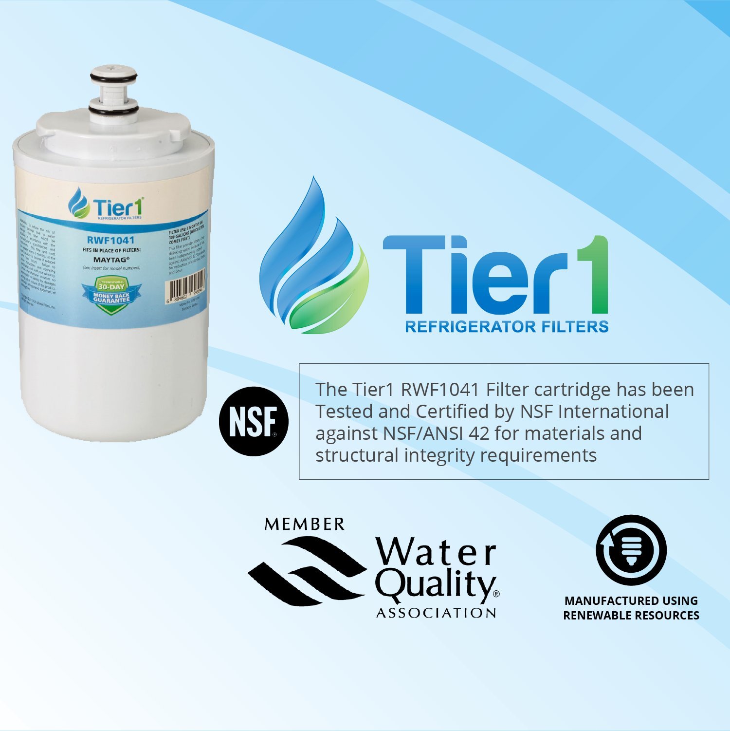 Tier1 UKF7003 Refrigerator Water Filter 3-pk | Replacement for Maytag UKF7002AXX, UKF7003AXX, Whirlpool EDR7D1, UKF7002, UKF7001, UKF7001AXX, UKF6001, UKF5001, WSM-1, WF288, Fridge Filter 6 Tier1 UKF7003 Refrigerator Water Filter 3-pk | Replacement for Maytag UKF7002AXX, UKF7003AXX, Whirlpool EDR7D1, UKF7002, UKF7001, UKF7001AXX, UKF6001, UKF5001, WSM-1, WF288, Fridge Filter - Image 6