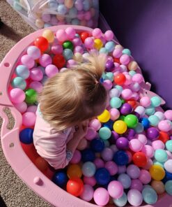 Amazon Basics BPA Free Crush Proof Plastic Pit Balls with Storage Bag, Toddlers Kids 12+ Months, 1000 Count, 1000 Balls, 6 Pastel Colors 35 71MwLqXlZEL