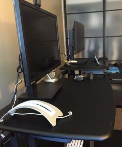 Vari - VariDesk Pro Plus 36 - Desktop Standing Desk Converter - Adjustable Desk Riser with 11 Height Settings - Sit Stand Desk Dual Monitor Standing Desk Riser with Spring Loaded Lift (Black) Black 40 71MxFjFmFCL