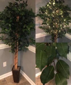 Nearly Natural 5931 6ft. Ficus Tree with Bamboo Planter,Green 12 71MxfkCYl3L