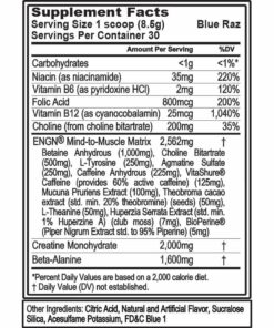 Alternative view of EVL Intense Pre Workout with Creatine - Pre Workout Powder Drink for Lasting Energy Focus and Recovery - ENGN Energizing Pre Workout for Men with Beta Alanine Caffeine and L Theanine - Blue Raz