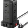 Extension Cord with Multiple Outlets Surge Protector Power Strip Tower 12 AC 4 USB Ports (1 USB C) Power Strip with USB Ports Surge Protector Tower Outlet 6.5FT Overload Protection for Home Office 6.5 FT Fast Charge 3A 67 71MygDYB0IL