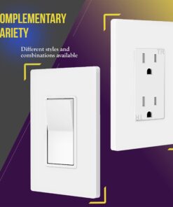 ENERLITES Screwless Decorator Wall Plates Child Safe Outlet Covers, Size 1-Gang 4.68" H x 2.93" L, Unbreakable Polycarbonate Thermoplastic, SI8831-W-10PCS, Glossy, White, 10 Count Standard Size 24 71Myk1VI9bL