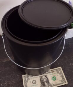 Plastic Paint Can (Black) - 1 Gallon Bucket w/Lid & Handle - Triple Lock Airtight Seal - Touchdown Bucket, Small Pail - Made from 100% USA Recycled Polypropylene Plastic 14 71MykqUIIyL 1