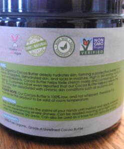 Sky Organics Cocoa Butter for Body, 100% Raw & Unrefined Ultra-Moisturizing Butter to Deeply Hydrate & Condition Skin, Promotes Smooth Skin Tone & Texture, Suitable for Tight or Extra Dry Skin, 16 Oz. 52 71MzO9uGcuL