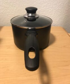 T-fal Specialty Nonstick Handy Pot with Glass Lid 3 Quart Oven Safe 350F Cookware, Pots and Pans, Dishwasher Safe Black Aluminum 26 71MzjqCiBwL