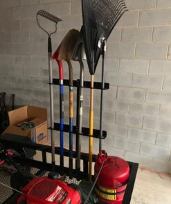 Buyers Products LT35 Vertical Hand Rack for Enclosed Landscaping Truck Trailers & Garage or Shed Walls Holds 6 Tools for Shovels, Rakes, Hoes, Heavy Duty Steel, 1 Pack, Black 31 71N NCFxcsL