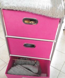 Honey-Can-Do 3 Drawer Rolling Cart - Pink CRT-02348 Pink, 11.5 in L x 16.125 in W x 35.5 in H (29.2 cm L x 41 cm W x 90.2 cm H) 19 71N007dyN4L