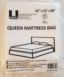 uBoxes Queen Mattress Clear Plastic Poly Covers, 61 x 15 x 104 inch, Heavy Duty 2 mil, 1 Pack Mattress Bag / Cover 21 71N0Kh5H8OL