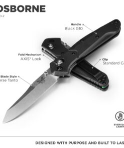Benchmade - Osborne 940 EDC Knife with Black G10 Handle (940-2) Black G10 - Satin Finish 28 71N0iCkWENL