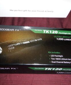 EcoGear FX Complete LED Tactical Flashlight Kit TK120 Flashlight with Rechargeable Battery: High Lumens with 5 Light Modes, Water Resistant, Adjustable Focus Zoom 83 71N0iFANKhL