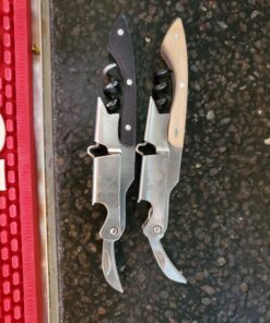 Pocket Prestige Waiters Corkscrew By Coutale Sommelier - Blackwood - French Patented Spring-Loaded Double Lever Wine Bottle Opener for Bartenders and Gifts - Sharp Micro-Serrated Knife 33 71N1HYq7K6L