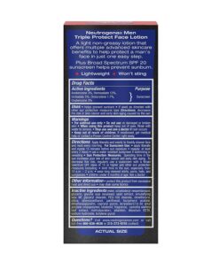 Neutrogena Triple Protect Men's Daily Face Lotion with Broad Spectrum SPF 20 Sunscreen, Moisturizer to Fight Aging Signs, Soothe Razor Irritation & Relieve Dry Skin, 1.7 fl. oz (Pack of 3) 16 71N1k5gb2aL