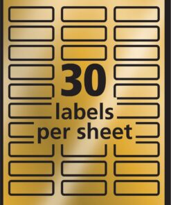 Avery Printable Return Address Labels, 0.75" x 2.25", Gold Foil, 300 Blank Mailing Labels (08987) 1 16 71N1q0Q8jWL