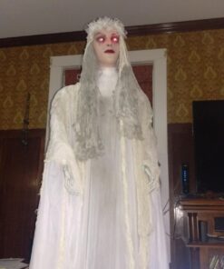 Fun Express Indoor and Outdoor Halloween Decorations - Ransform Your Home Intohaunted House with Our Lifesize Ghost Girl Bride Scary Halloween Decorations, Instill Fear with The Flashing Red Eyes 21 71N2AGCb6AL