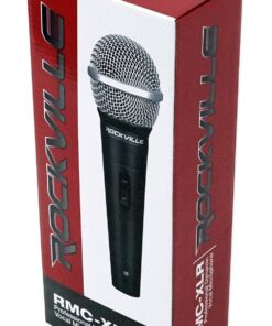 Rockville High-End Metal DJ Handheld Wired Microphone Mic w (2) Cables (RMC-XLR), Black Single 19 71N2myNVHEL