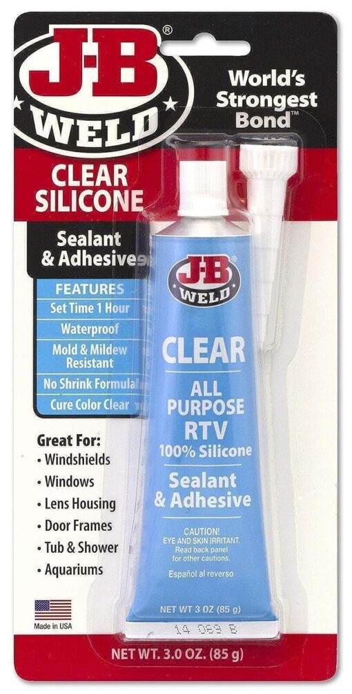 J-B Weld 31310 All-Purpose RTV Silicone Sealant and Adhesive - 3 oz. - Clear 3 Ounce