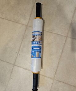 Origuuds Stretch Film, 80 Gauge Stretch Wrap with Handles, Industrial Strength Plastic Wrap for Moving, Pallet Wrap, Packing, Furniture Wrapping, Luggage (Clear/15 Inch x 1000 Feet,1 Roll) Clear 1 Roll/15in x 1000FT 25 71N3Qz41BL